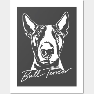 English Bull Terrier dog lover portrait Posters and Art